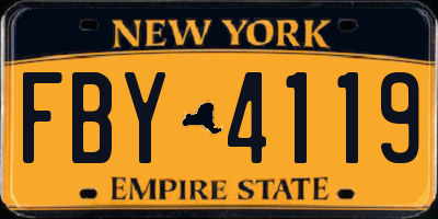 NY license plate FBY4119