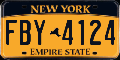 NY license plate FBY4124