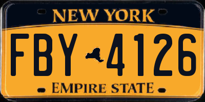 NY license plate FBY4126