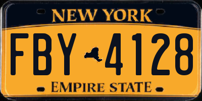 NY license plate FBY4128