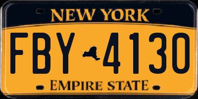 NY license plate FBY4130