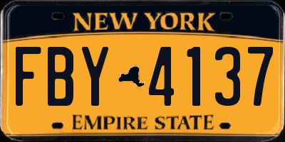 NY license plate FBY4137