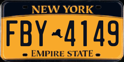 NY license plate FBY4149