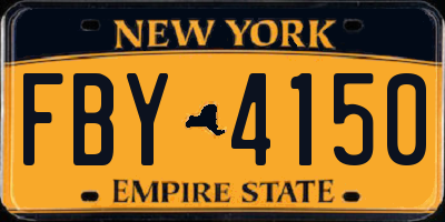 NY license plate FBY4150