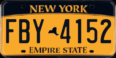 NY license plate FBY4152