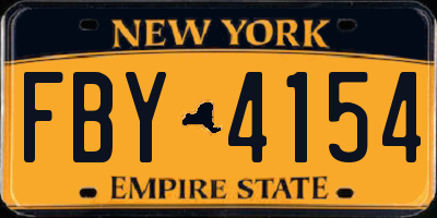 NY license plate FBY4154