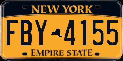 NY license plate FBY4155