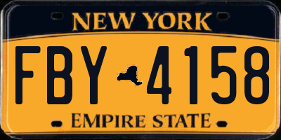 NY license plate FBY4158