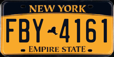 NY license plate FBY4161