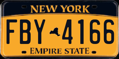 NY license plate FBY4166