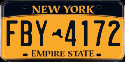 NY license plate FBY4172