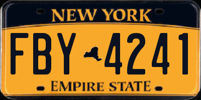 NY license plate FBY4241