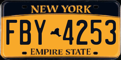 NY license plate FBY4253
