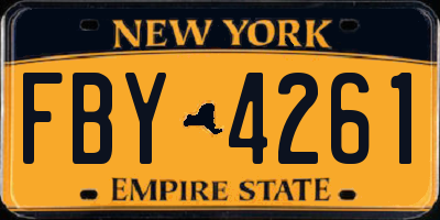 NY license plate FBY4261