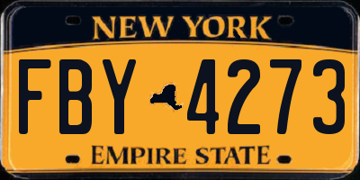 NY license plate FBY4273