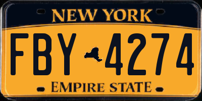 NY license plate FBY4274