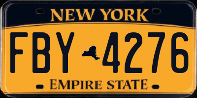 NY license plate FBY4276