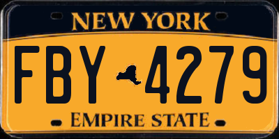 NY license plate FBY4279