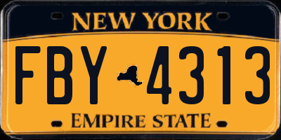 NY license plate FBY4313