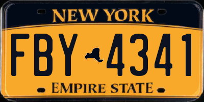 NY license plate FBY4341