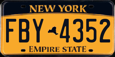NY license plate FBY4352