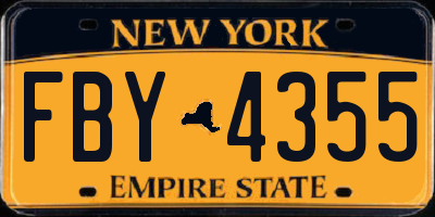 NY license plate FBY4355