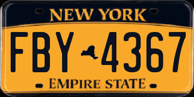 NY license plate FBY4367