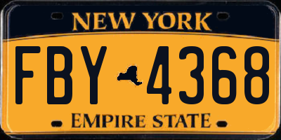NY license plate FBY4368