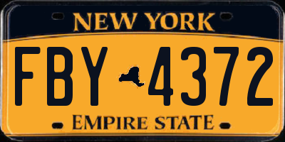 NY license plate FBY4372