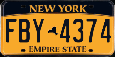 NY license plate FBY4374