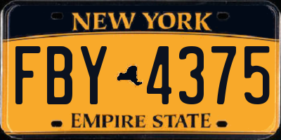 NY license plate FBY4375