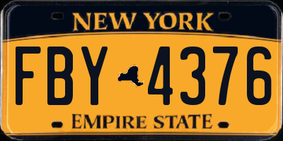 NY license plate FBY4376