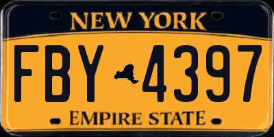 NY license plate FBY4397