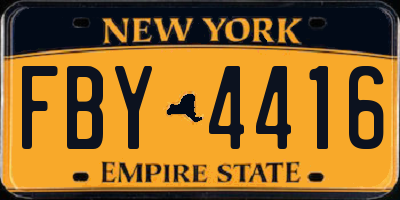 NY license plate FBY4416