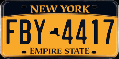 NY license plate FBY4417