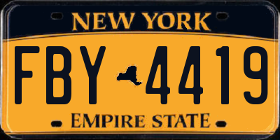 NY license plate FBY4419