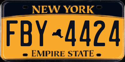NY license plate FBY4424