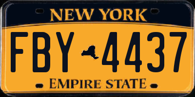 NY license plate FBY4437