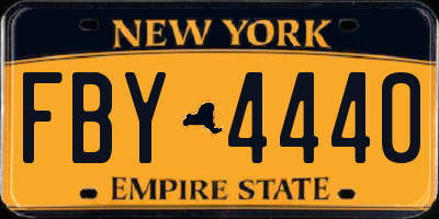 NY license plate FBY4440