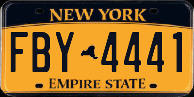 NY license plate FBY4441
