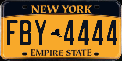 NY license plate FBY4444