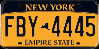 NY license plate FBY4445