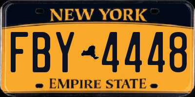 NY license plate FBY4448
