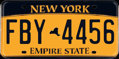 NY license plate FBY4456