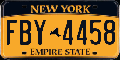 NY license plate FBY4458