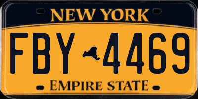 NY license plate FBY4469