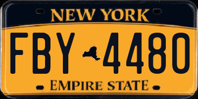NY license plate FBY4480