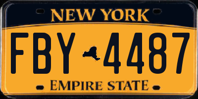 NY license plate FBY4487