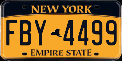 NY license plate FBY4499
