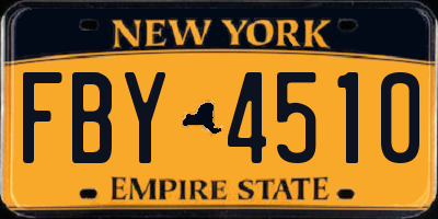 NY license plate FBY4510